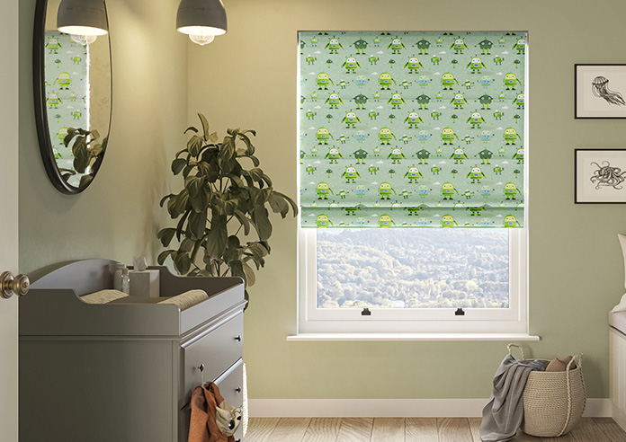 Sparky Squad, Lime Green - Roman Blind - Image 3